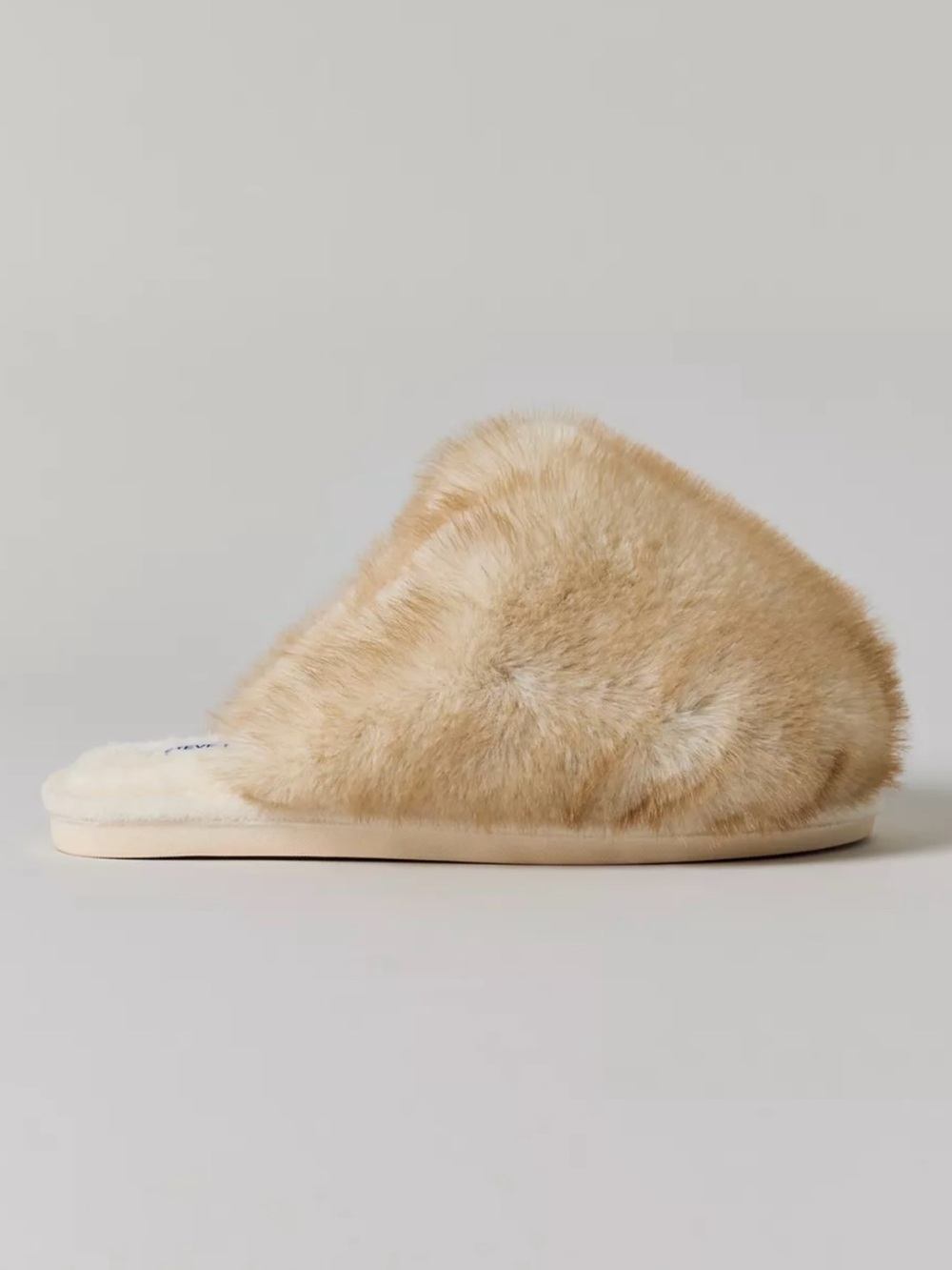 Steve Madden Cream Poof Faux Fur Mule Slippers New in Box - Picture 4 of 10